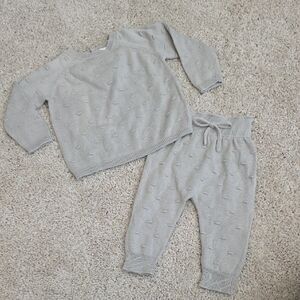 Quincy Mae Light Gray Knit Sweater